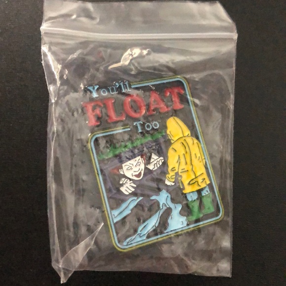 It Movie Pennywise The Clown & Georgie “You’ll Float Too” Metal Enamel Pin - Picture 3 of 7